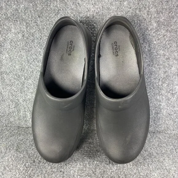 Crocs Clogs Shoes Womens 11 Black Neria Pro Work Slip Resistant Career Comfort - Picture 9 of 12